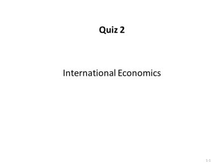 International Economics