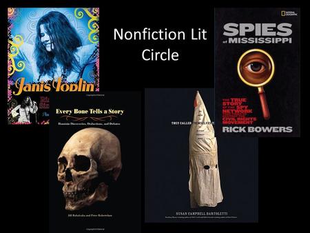 Nonfiction Lit Circle. Vendor Comparison Activity Use class time to: Explore vendor sites Answer questions about each vendor Choose your preferred vendor.