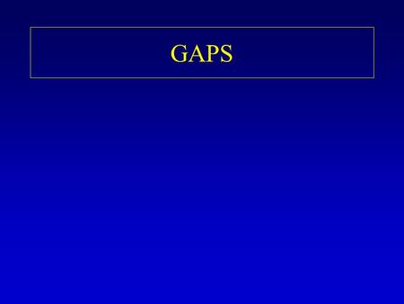 GAPS. DEFINITION Gap UP ………….High t < Low t+1 OR Gap DOWN…..…Low t > High t+1.