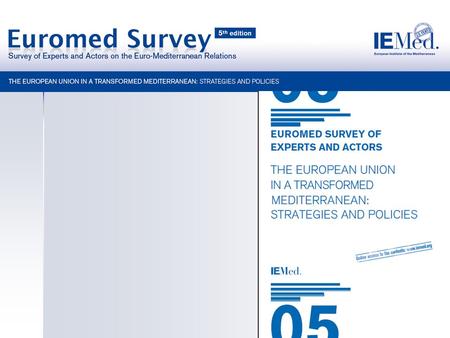 The IEMed has carried out five Surveys of actors and experts with the objective to assess the progress, achievements and shortcomings of Euro-Mediterranean.