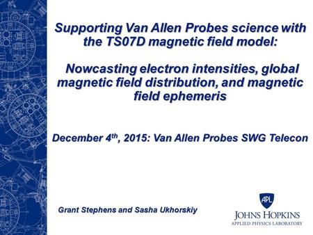 Supporting Van Allen Probes science with the TS07D magnetic field model: Nowcasting electron intensities, global magnetic field distribution, and magnetic.