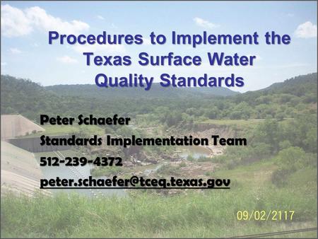 Procedures to Implement the Texas Surface Water Quality Standards