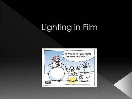 Lighting in Film.