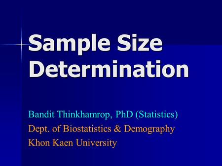 Sample Size Determination