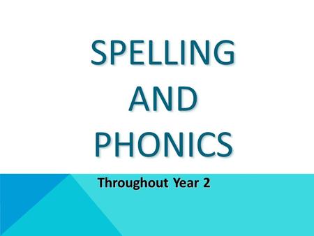 SPELLING AND PHONICS Throughout Year 2. VOCABULARY We use the correct terminology with the children right from reception. It may sound complicated but.