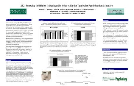 Damian G. Zuloaga ¹, John A. Morris ², Cynthia L. Jordan ¹, ², S. Marc Breedlove ¹, ² ¹Department of Psychology; ² Neuroscience Program Michigan State.