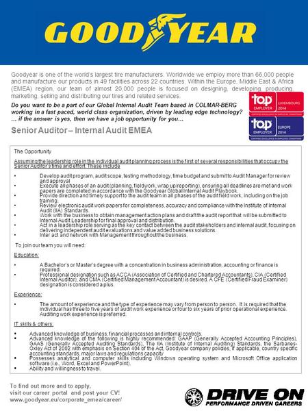 The Opportunity Assuming the leadership role in the individual audit planning process is the first of several responsibilities that occupy the Senior Auditor’s.