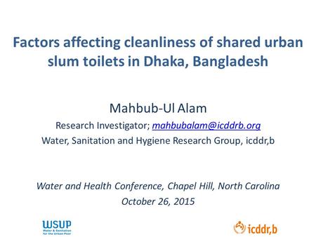 Mahbub-Ul Alam Research Investigator;