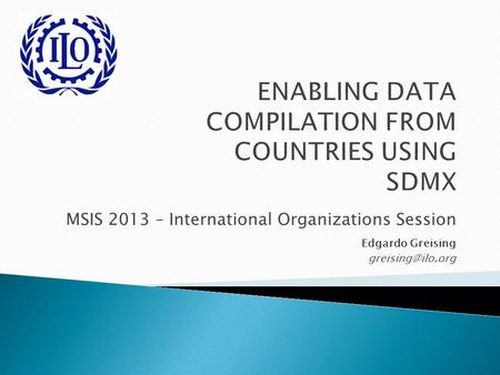 Edgardo Greising MSIS 2013 – International Organizations Session.