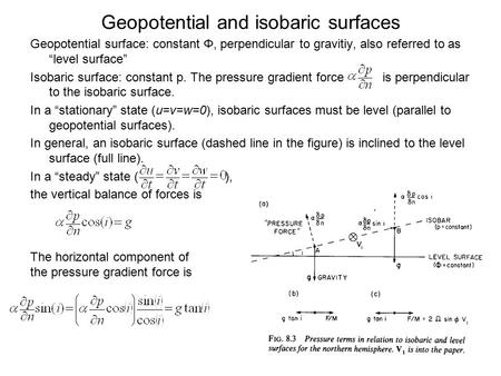 Geopotential and isobaric surfaces