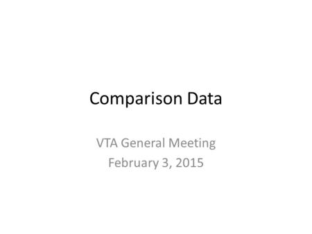 Comparison Data VTA General Meeting February 3, 2015.