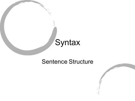 Syntax Sentence Structure. Functional Sentence Patterns declarative interrogative imperative exclamatory.