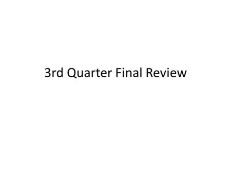 3rd Quarter Final Review. Post WWI Authors Ernest ________________ and F. Scott _______________ are identified with the ______ generation. (p. 464) –