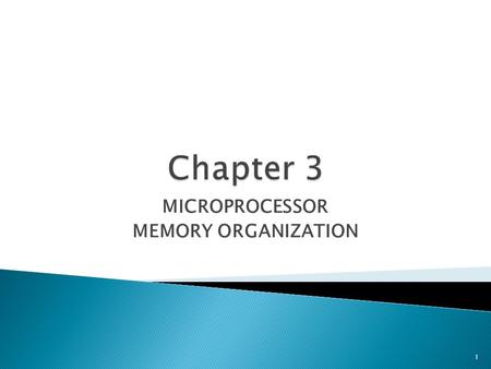 MICROPROCESSOR MEMORY ORGANIZATION 1.  3.1 Introduction  3.2 Main memory  3.3 Microprocessor on-chip memory management unit and cache 2.