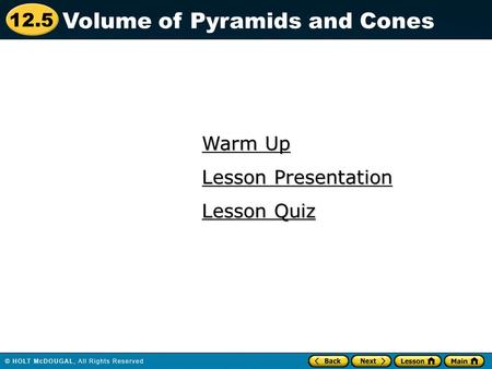 Volume of Pyramids and Cones