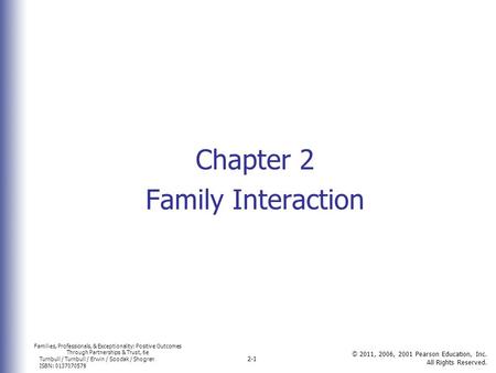 Chapter 2 Family Interaction.