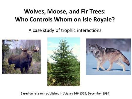 Wolves, Moose, and Fir Trees: Who Controls Whom on Isle Royale?