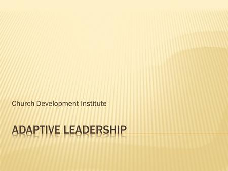 Church Development Institute.  Readiness Factors  Self readiness (maturity, conflict skills, courage, trust)  People readiness (creates missional thinking,