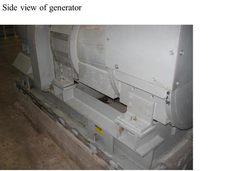 Side view of generator. Close up of unused grounding pad - gives provisions for mounting the absorber.