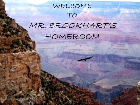 WELCOME TO MR. BROOKHART’S HOMEROOM. We Don’t Want to See This…