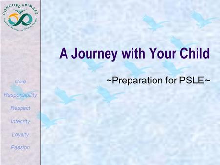 Care Responsibility Respect Integrity Loyalty Passion A Journey with Your Child ~Preparation for PSLE~