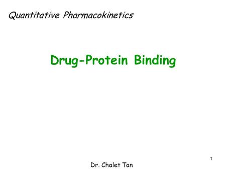 Quantitative Pharmacokinetics