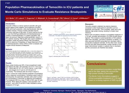 Introduction: Temocillin (TMO) is a narrow spectrum penicillin with good activity against Gram negative micro-organisms including ESBL and AmpC producers.