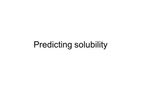 Predicting solubility. Using the table of solubilities we can now predict which of the products of a double replacement reaction will be insoluble (form.