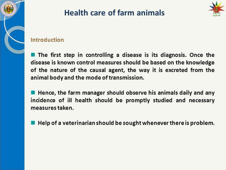 Health care of farm animals