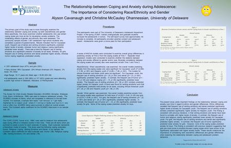  1,001 adolescent boys (47%) and girls (53%)  Fairly diverse: 58% Caucasian; 23% African American,12% Hispanic, 2% Asian, 5% Other  Age Range: 15-17.