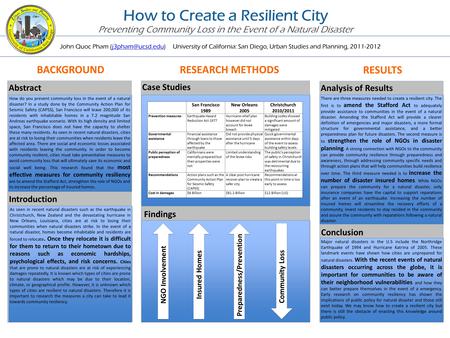 How do you prevent community loss in the event of a natural disaster? In a study done by the Community Action Plan for Seismic Safety (CAPSS), San Francisco.