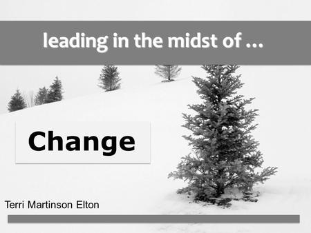 Leading in the midst of … Terri Martinson Elton Change.