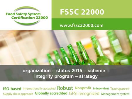 organization – status 2015 – scheme – integrity program – strategy