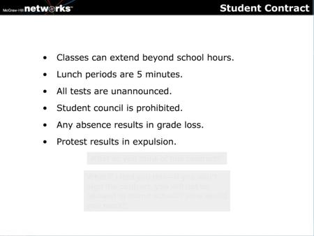 What do you think of this contract? What if I told you this—if you don’t sign the contract, you will not be allowed to attend school? How would you react?