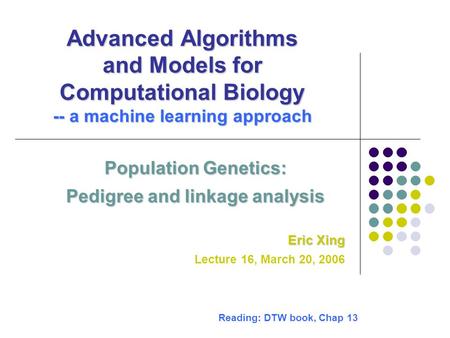 Pedigree and linkage analysis