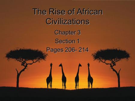 The Rise of African Civilizations