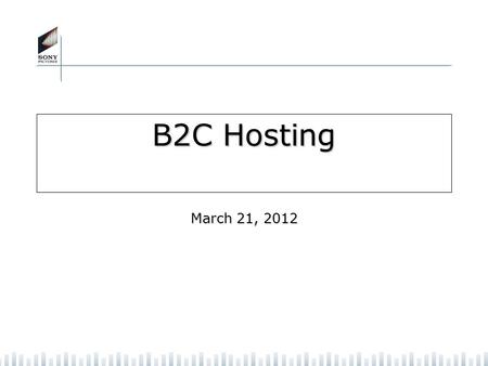 B2C Hosting March 21, 2012. 2 Executive Summary Business Problem: The primary goal of the project is to provide a world class web hosting Infrastructure.