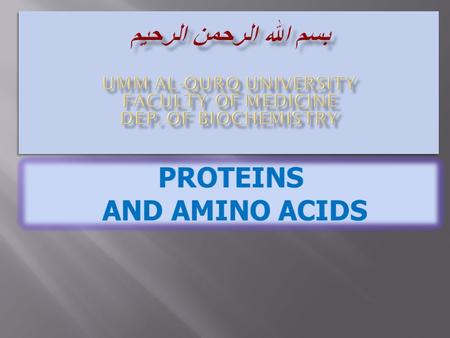 Properties and structure:  Are carboxylic acids with α - amino group.  Are the basic building blocks of proteins.  Nearly all have an asymmetric.