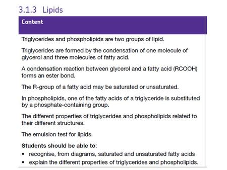 Introduction to lipids Lipids are a diverse group of compounds that are insoluble in water but soluble in organic solvents such as ethanol. The most common.