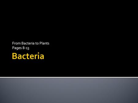 From Bacteria to Plants Pages 8-13.  Anton von Leeuwenhoek discovered bacteria when he observed scrapings of his teeth.