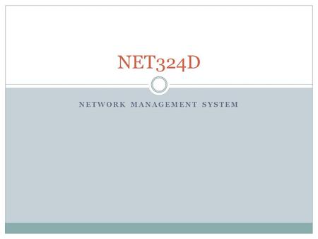 Network management system