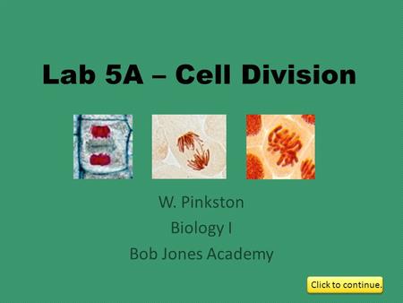 W. Pinkston Biology I Bob Jones Academy