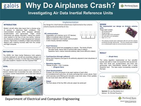 Why Do Airplanes Crash? Investigating Air Data Inertial Reference Units Department of Electrical and Computer Engineering INTRODUCTION Modern aircraft.