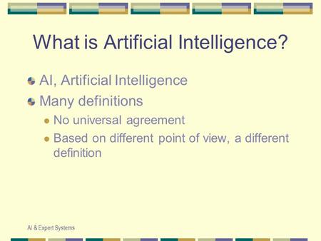 What is Artificial Intelligence?