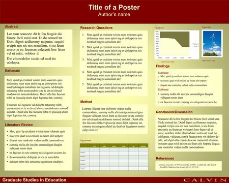 Title of a Poster Author’s name Lor sum nonsecte dit la feu feugait dui blaore facil euisl utat. Ut do consed tat. Duisl dignit acillummy nulputat, sequisl.