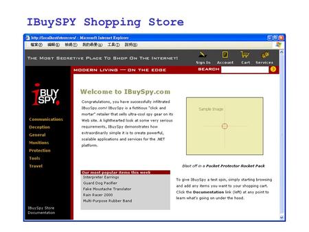 IBuySPY Shopping Store. Data Model for IBuySPY Shopping Store.