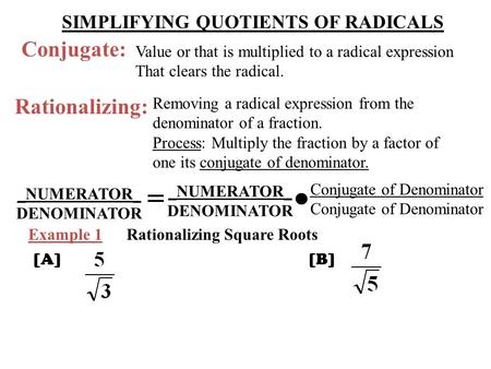 Conjugate of Denominator