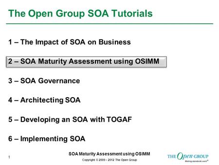 The Open Group SOA Tutorials