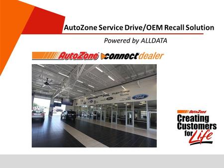 AutoZone Service Drive/OEM Recall Solution Powered by ALLDATA.