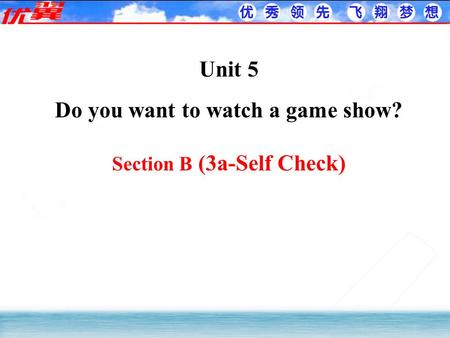 Unit 5 Do you want to watch a game show? Section B (3a-Self Check)